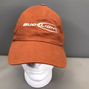Bud Light Budweiser Cap Beer Strapback Hat Orange Adjustable Promotional Item